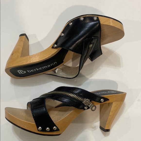 Black Leather Mules by Berkemann Size 37 - Picture 4 of 15